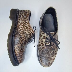 Dr. Martens 1461 Distorted Leopard Print Oxford Shoes - Women’s 8 / UK 6